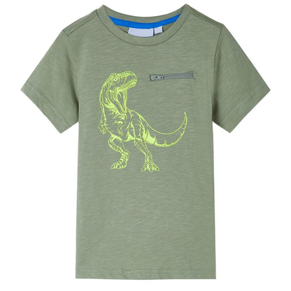 Kinder-Kurzarmshirt Helles Khaki 104