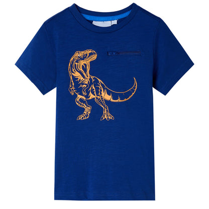 T-shirt enfant à manches courtes bleu foncé 128