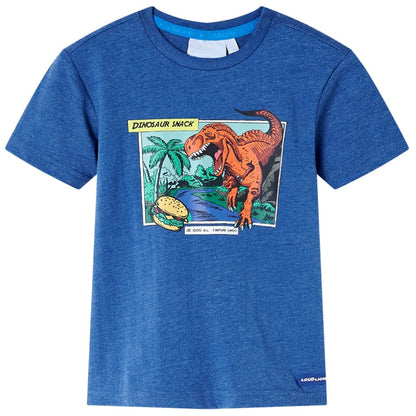 T-shirt enfant bleu foncé chiné 116