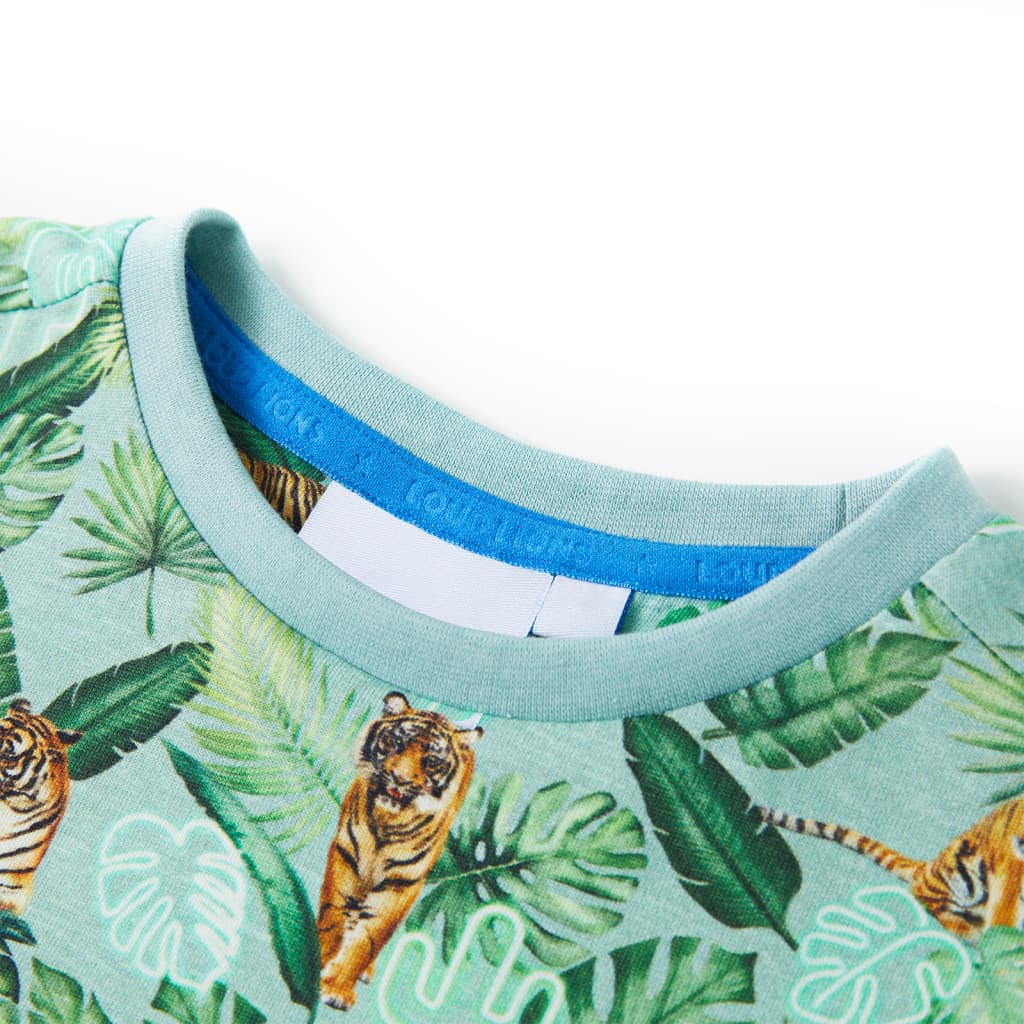 Kinder-T-Shirt Hellgrün Melange 128