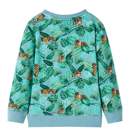 Kinder-Sweatshirt Hellgrün Melange 116