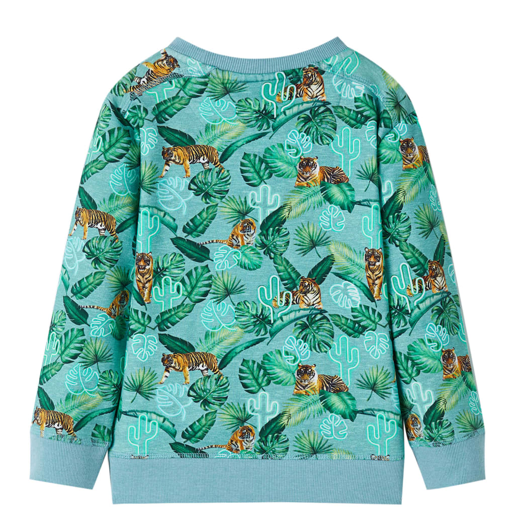 Kinder-Sweatshirt Hellgrün Melange 140