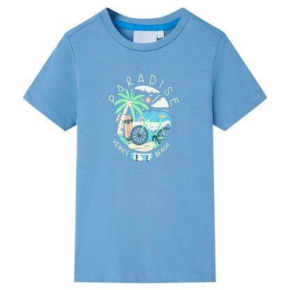 Kinder-T-Shirt Mittelblau 140