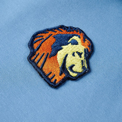 Sweat à capuche enfant bleu et jaune pâle 104