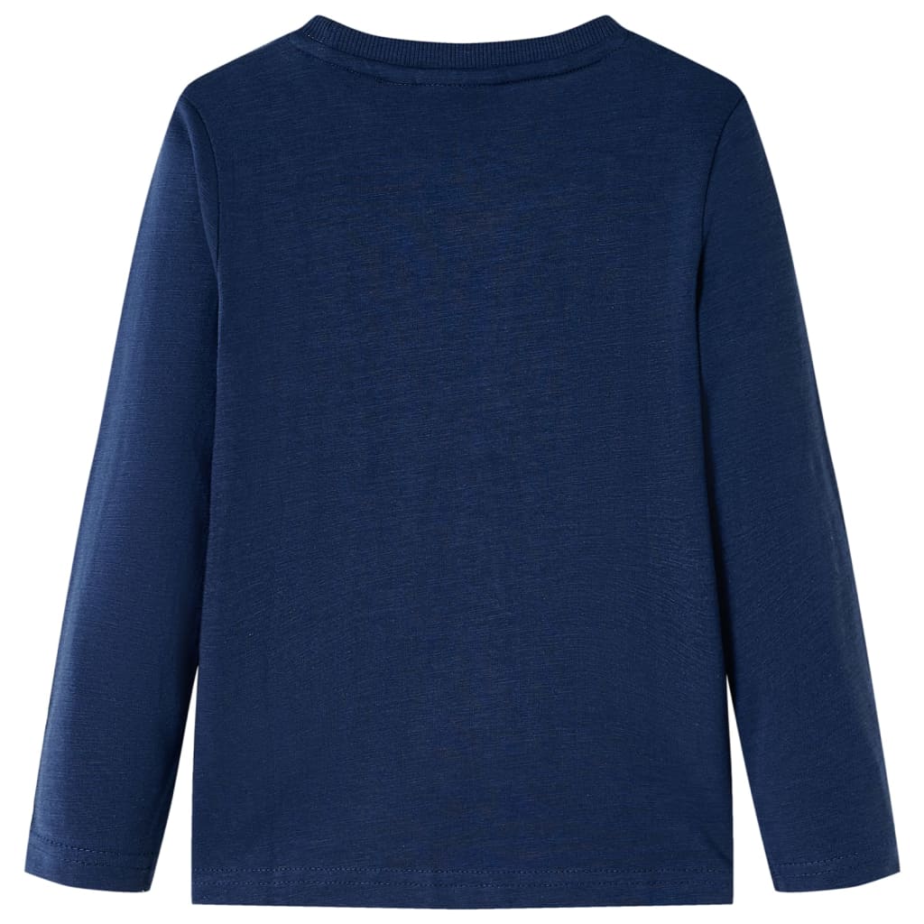 Kinder-Langarmshirt Marineblau Melange 116