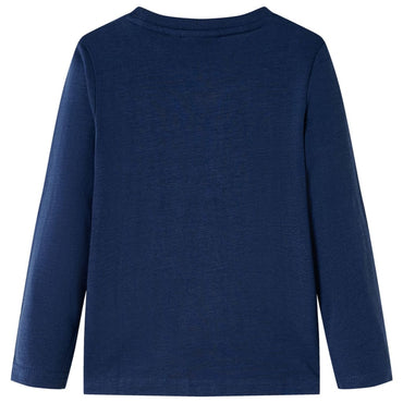 Kinder-Langarmshirt Marineblau Melange 116