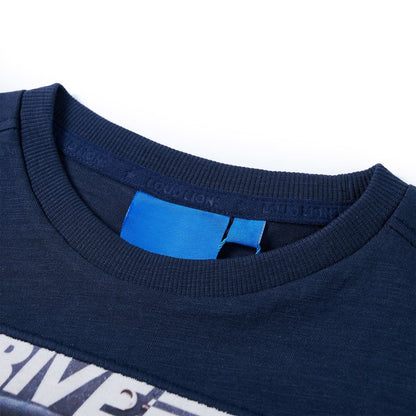 Kinder-Langarmshirt Marineblau Melange 116