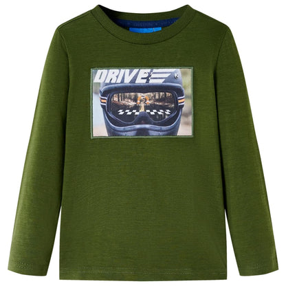 Kinder-Langarmshirt Dunkles Khaki 104
