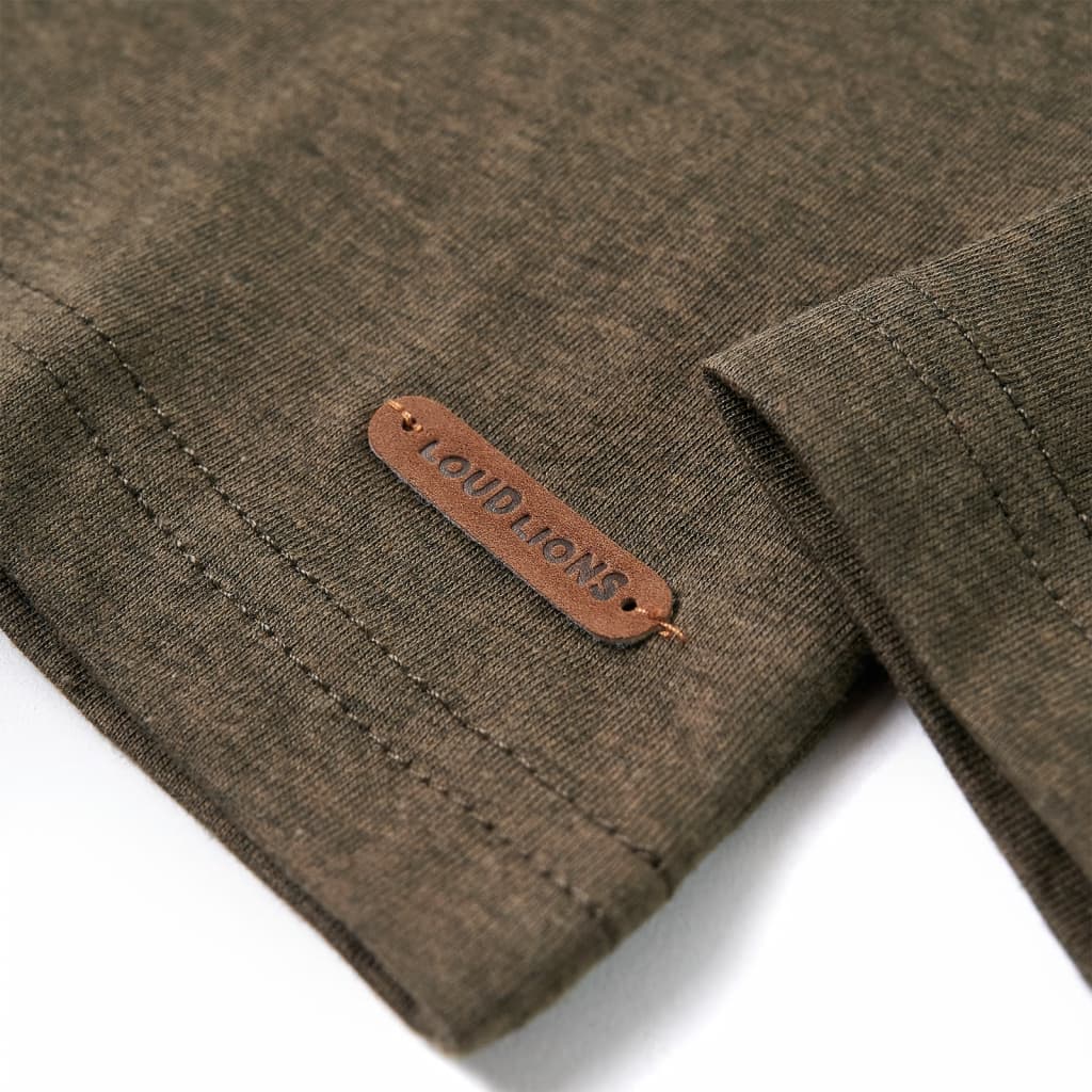 Kinder-Langarmshirt Khaki Melange 104