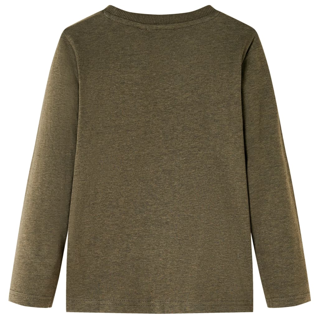Kinder-Langarmshirt Khaki Melange 128