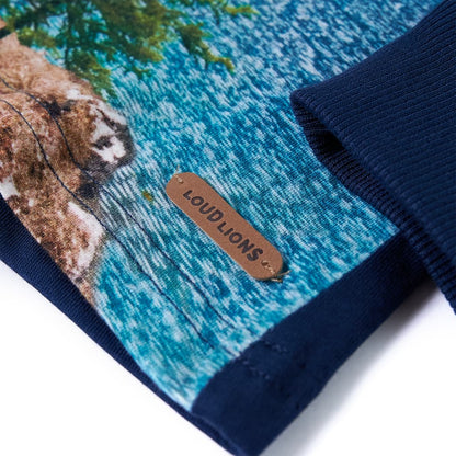 Kinder-Langarmshirt Marineblau 116