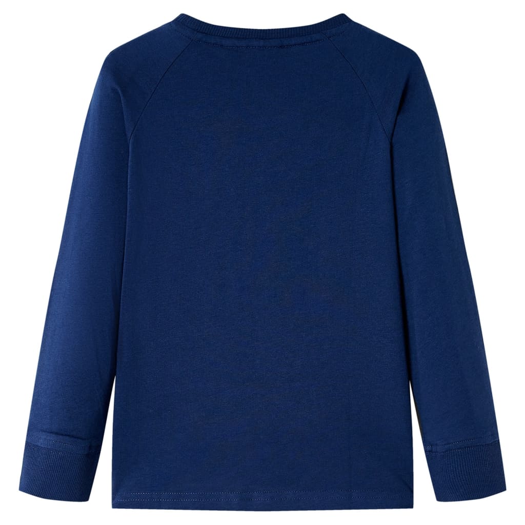 Kinder-Langarmshirt Marineblau 128