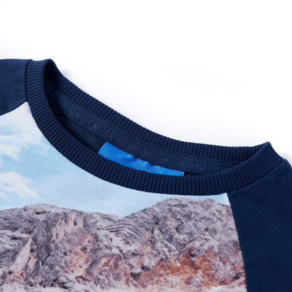 Kinder-Langarmshirt Marineblau 128