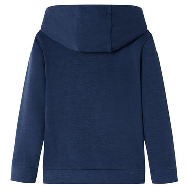 Kinder-Kapuzenpullover Marineblau Melange und Orange 116