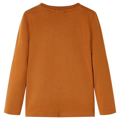 Kinder-Langarmshirt Cognac 128