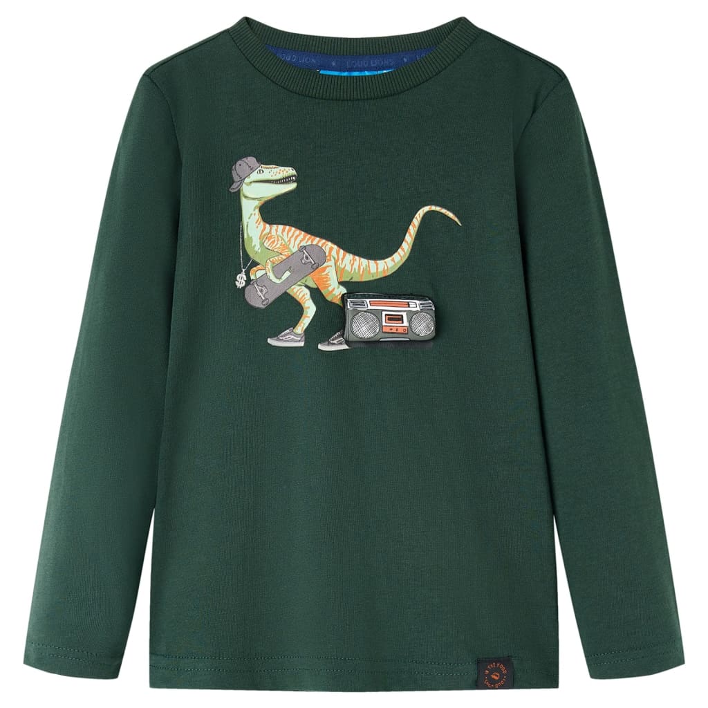 Kinder-Langarmshirt Dunkelgrün 116