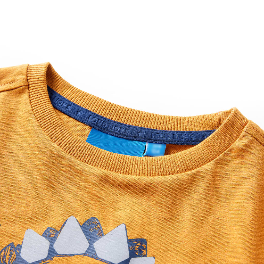 Kinder-Langarmshirt Dunkles Ocker 92