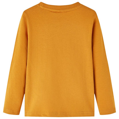 Kinder-Langarmshirt Dunkles Ocker 116