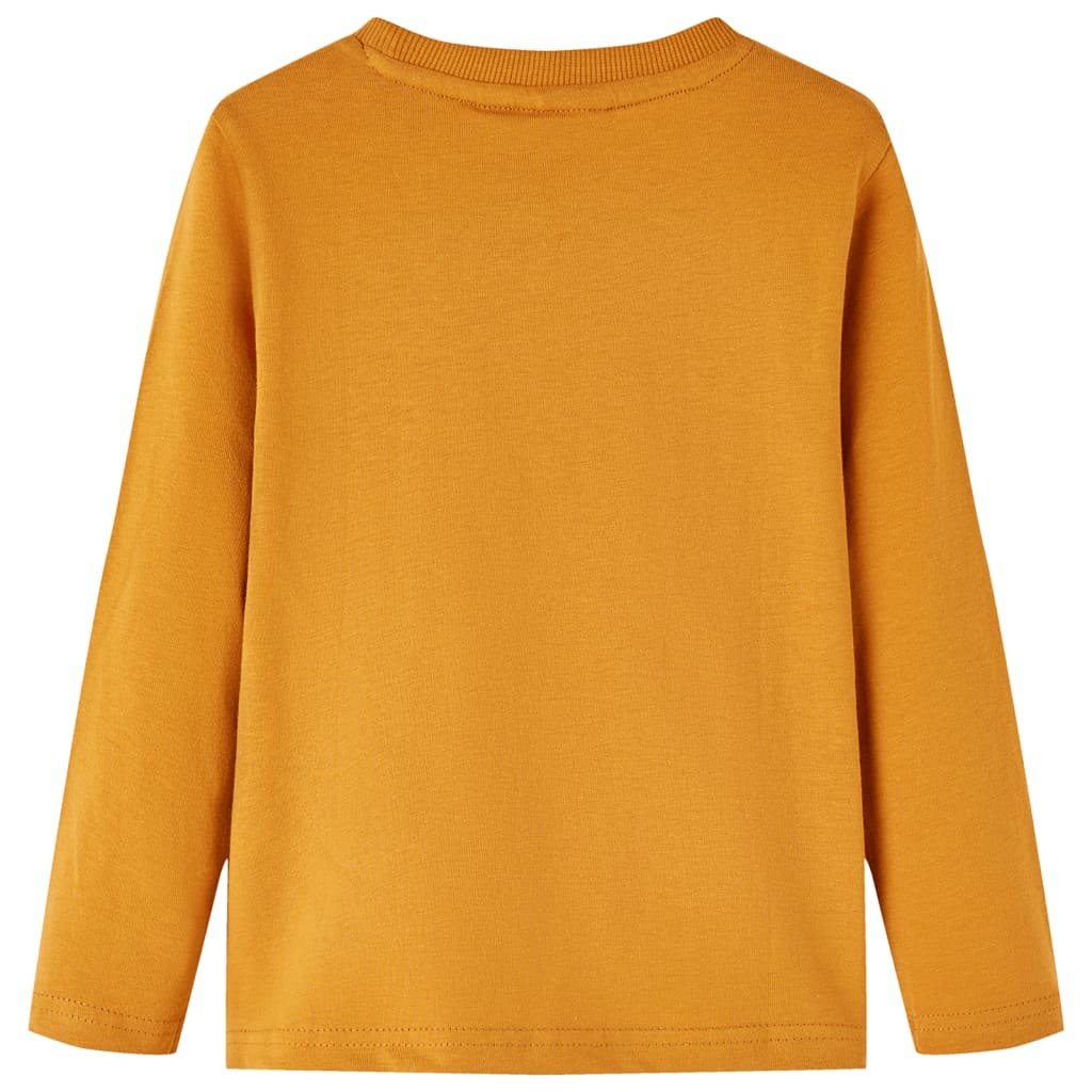 Kinder-Langarmshirt Dunkles Ocker 128