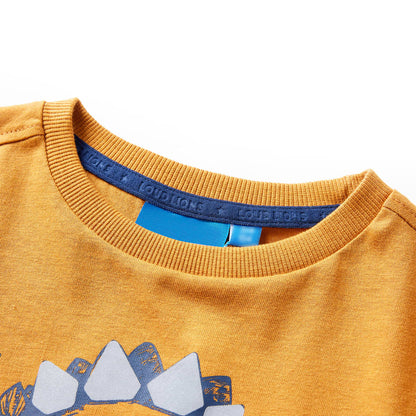 Kinder-Langarmshirt Dunkles Ocker 128