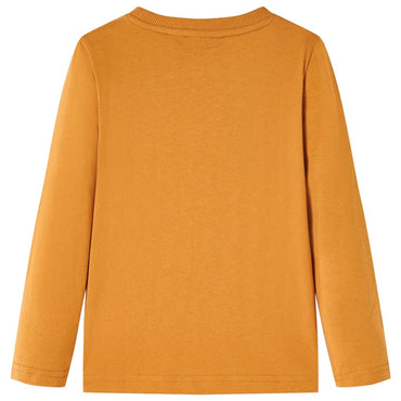 Kinder-Langarmshirt Dunkles Ocker 116