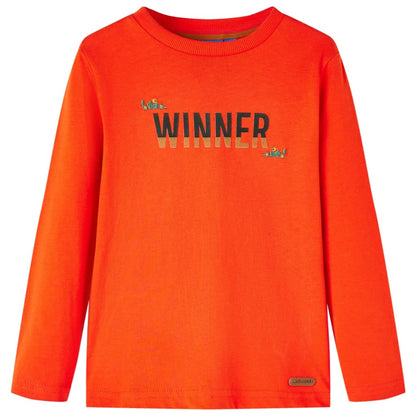 Kinder-Langarmshirt Hellorange 128