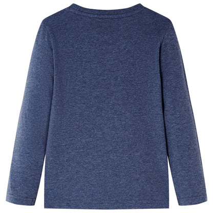 Kinder-Langarmshirt Dunkelblau Melange 128
