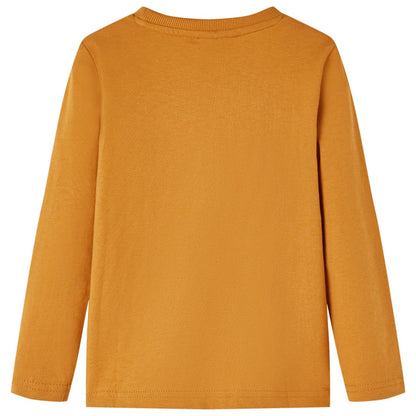 T-shirt manches longues enfant ocre foncé 128