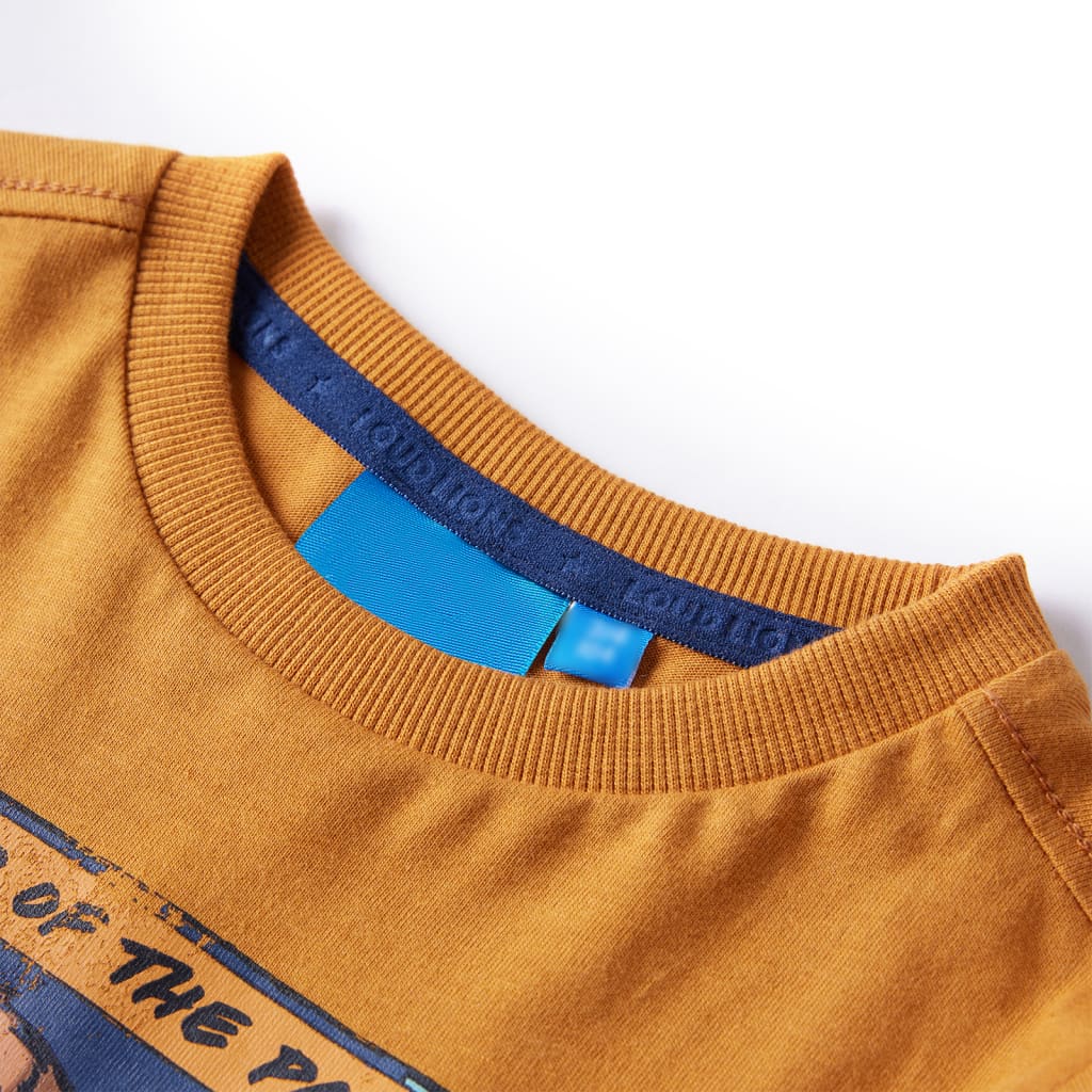 T-shirt manches longues enfant ocre foncé 128