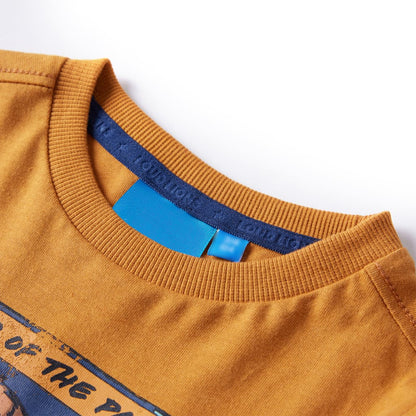T-shirt manches longues enfant ocre foncé 128