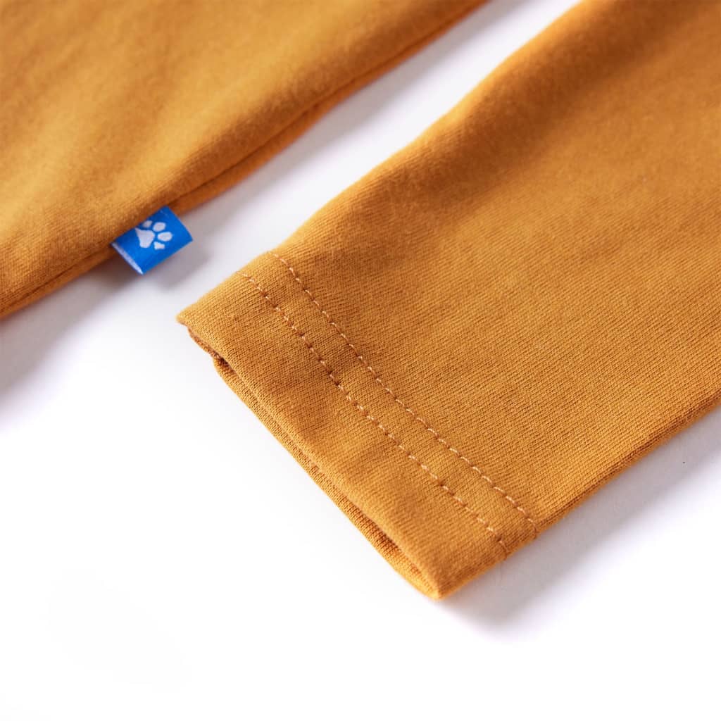 T-shirt manches longues enfant ocre foncé 128