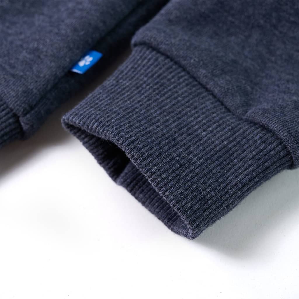 Kinder-Kapuzenpullover mit Reißverschluss Dunkelblau Melange 92