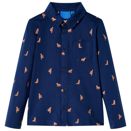 Chemise enfant bleu marine 140