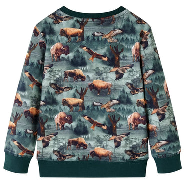 Sweat-shirt enfant vert foncé 140