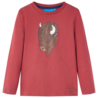Kinder-Langarmshirt Dunkelrot 140