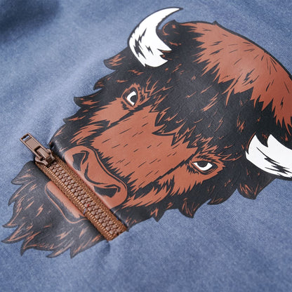 Sweat à capuche enfant bleu chiné 128