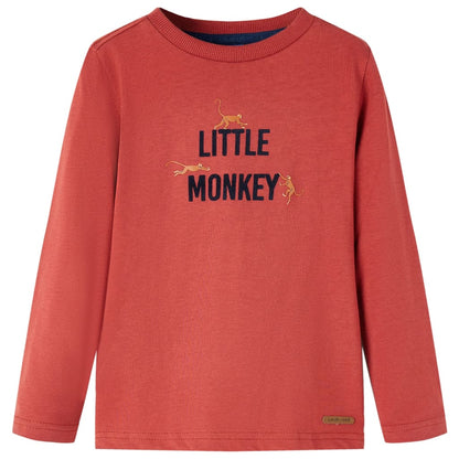 Kinder-Langarmshirt Dunkelrot 92