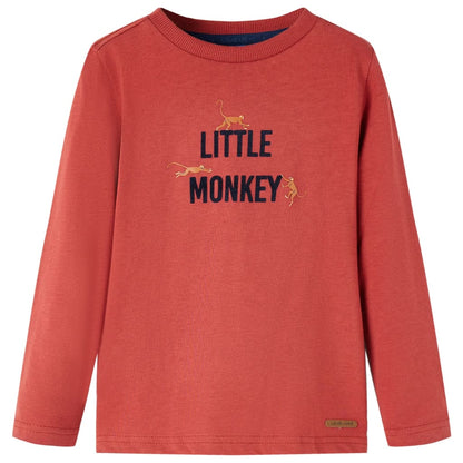 Kinder-Langarmshirt Dunkelrot 128