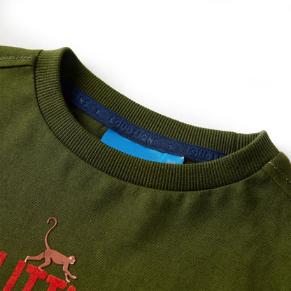 Kinder-Langarmshirt Dunkles Khaki 140