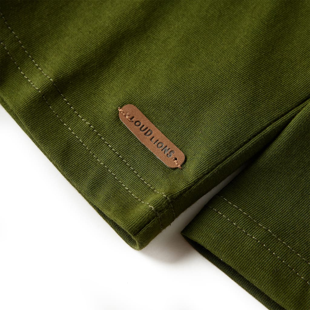 Kinder-Langarmshirt Dunkles Khaki 140