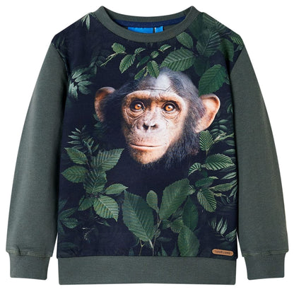 Kinder-Sweatshirt Dunkles Khaki 104