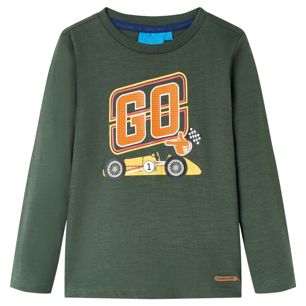 Kinder-Langarmshirt Dunkelgrün 92