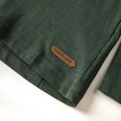 Kinder-Langarmshirt Dunkelgrün 128