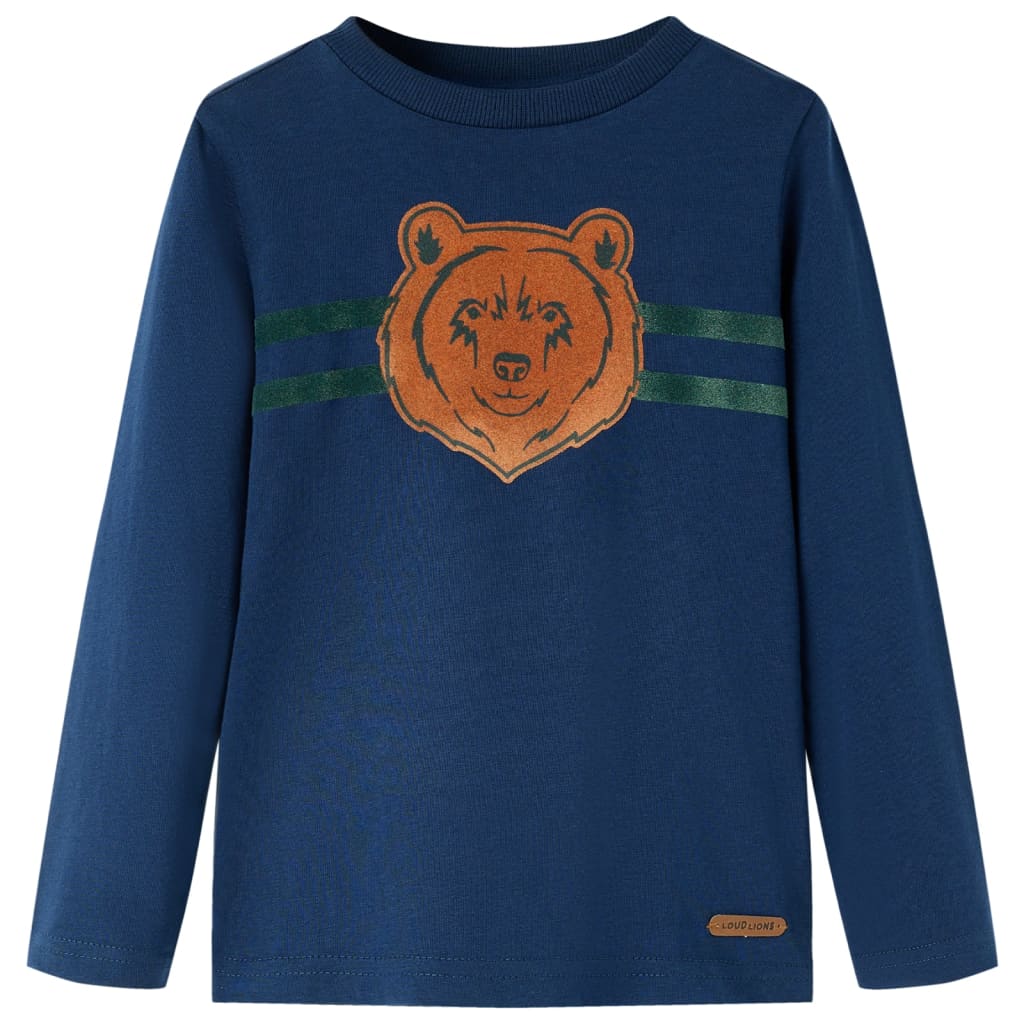 Kinder-Langarmshirt Marineblau 116