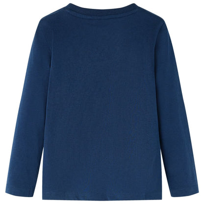 Kinder-Langarmshirt Marineblau 116