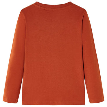 Kinder-Langarmshirt Rostbraun 116
