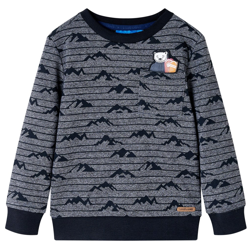 Sweat-shirt enfant marine chiné 116