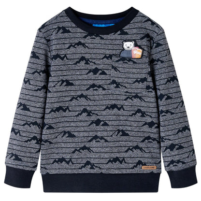 Sweat-shirt enfant marine chiné 116