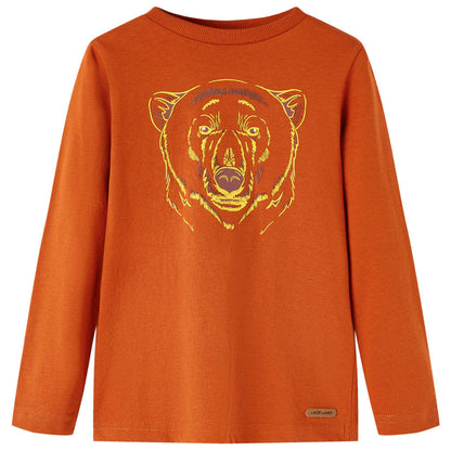 Kinder-Langarmshirt Rostbraun 116