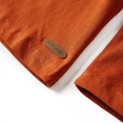 Kinder-Langarmshirt Rostbraun 116